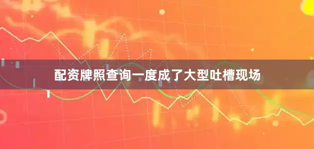 配资牌照查询一度成了大型吐槽现场